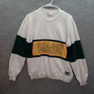Vintage Green Bay Packers Shirt Adult Large White Green NFL Football 1990s READ