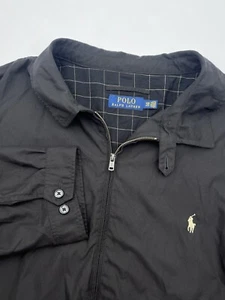 POLO RALPH LAUREN Mens BIG 4XB Black Beige Pony Fleece Bi-Swing Jacket Preppy - Picture 1 of 17