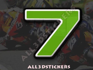 3D Stickers Resin Domed NUMBER 7 SEVEN - Color Green - 25 mm(1 inch) Adhesive - Picture 1 of 1
