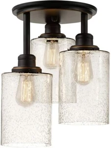 Globe Electric 65904 3-Light Flush Mount Oil-Rubbed Bronze, 15.4" - Picture 1 of 3