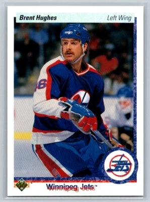 1990-91 Upper Deck #333 Brent Hughes Winnipeg Jets Rookie RC - Image 1 of 2