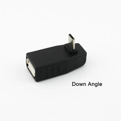 1x USB 2.0 A Female To Down Angle Micro 5 Pin B Male OTG Host Adapter Connector - Image 1 of 4