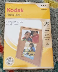 100 Sheets Kodak Photo Paper Gloss Instant Dry 4 x 6" 10 x 15cm 165 Microns - Picture 1 of 2