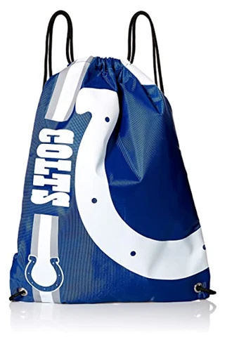 Indianapolis Colts NFL Big Logo Side Stripe Drawstring Backpack Backsack Cover