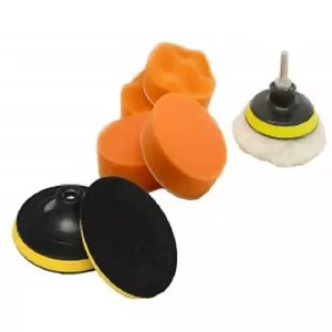 7 Pc 3" Polishing Sponge Pad 1/4" Drill Adapter Kit Car Auto Polisher Buffer Kit - Picture 1 of 1