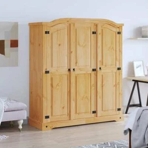 vidaXL Wardrobe Mexican Pine Corona Range 3 Doors NEW - Picture 1 of 10
