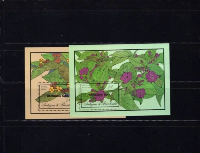 Barbuda 826-27 Flowers 1986 S/S KSP - Image 1 of 2