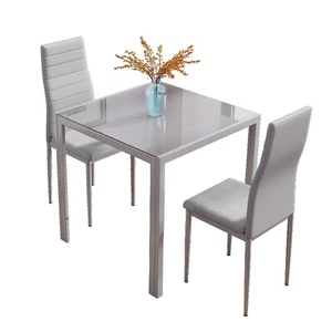 Table and 2/4/6 Chairs Dining Set Glass Dining Table Home Kitchen Furniture Set - Picture 1 of 48