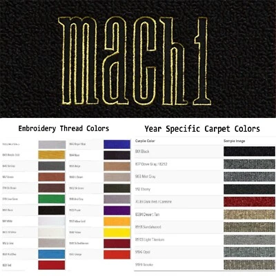 Alfombrillas Cutpile ACC 1994-2004 Ford Mustang Mach 1 contorno logotipo personalizado 4 piezas Foto 1 de 4