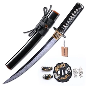 MURASAME Tanto Schwert T10 Stahl Hitatsura Choji Hamon Handarbeit poliert rasiermesserscharf - Bild 1 von 12
