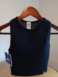 Joy Lab Cropped Tank Sports Bra Flexible Knit Comfort Size XS Black Onyx- NEW - Picture 1 of 12