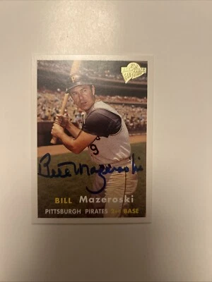 Tarjeta Topps 1957 firmada por Bill Mazeroski #83 reimpresión #1 Foto 1 de 2
