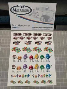 1/64 for hot wheels waterslide decals m and m m&m m & m MADE IN THE USA! - Picture 1 of 1