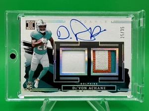 Parche de novato Panini Impeccable Elegance Devon Achane RPA 2023 25/35 autógrafo🔥 - Imagen 1 de 4