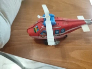 Elicottero In Latta Giocattolo Made In Korea Funzionante Carica A Molla - Foto 1 di 7