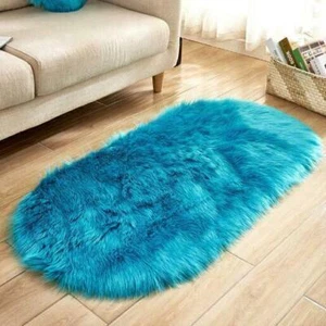 Fluffy Rugs Anti-Skid Shaggy Area Dining Room Carpet Floor Mat Home Bedroom Soft - Picture 1 of 26