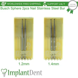 Busch Sphere 2pcs Nail Stainless Steel Bur Medium Simple/Longitudinal Cut - Picture 1 of 7