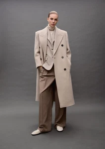 NEU MIT ETIKETT MANGO MNG $ 399 COLLECTION STRUKTURIERTER ITALIENISCHER SCHURWOLLMANTEL GRÖSSE XS - Bild 1 von 8