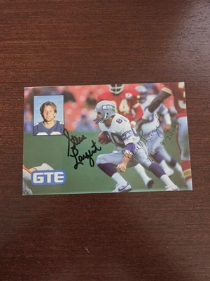 Steve Largent Signed Post Card HOF Seahawls - Image 1 of 2