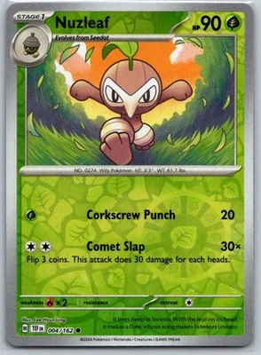 Nuzleaf 004/162 Reverse Holo SV05: Temporal Forces NM - Image 1 of 2