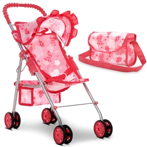 Baby Doll Stroller Carriage for Girls w/ Canopy, Storage & Bag - Pink - Picture 1 of 5