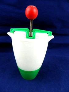 POPEIL'S DONUT MAKER, GREEN/WHITE W/RED WOOD KNOB,MADE IN USA - Picture 1 of 7