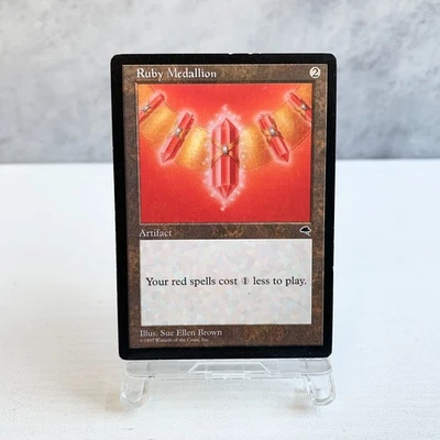 MTG Ruby Medallion Tempest Rare Artifact Old Frame Red Spell Cost Reduction - Image 1 of 4