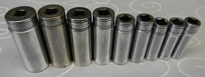 SNAP-ON 3/8" FLANK DRIVE 9PC SAE 12PT DEEP SOCKET SET 3/8"-7/8" #211SFY - Picture 1 of 4