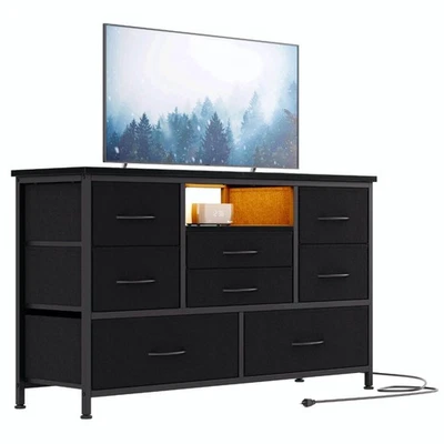 8-Drawer LED Dresser TV Stand with Power Outlet for 55'' TV - Wide Storage Ch... Foto 1 de 4