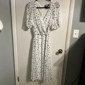 DKNY Kleid weiß blau gepunktet DD4B144A Größe 16 - Bild 1 von 7