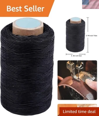 Versatile 284-Yard Waxed Thread for Leather Crafting, Sewing & Repairs in Black - Image 1 of 4