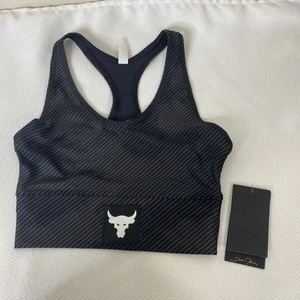 Under Armour 1371369 Project Rock HeatGear Damen-Sport-BH schwarz/grau gestreift XS - Bild 1 von 12