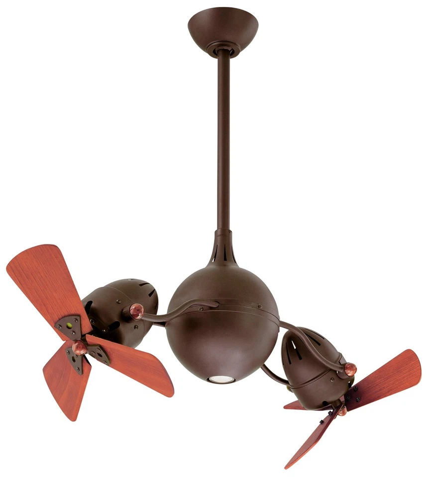 39" Acqua Bronze and Mahogany Dual Head Rotational LED Ceiling Fan - Image 1 of 1