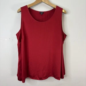 Camiseta sin mangas Talbots para mujer talla grande 22W Petite 100 % seda roja cami de lujo - Imagen 1 de 5