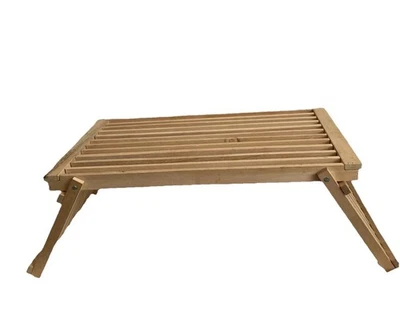 Vintage Wood Slatted Folding Breakfast Tray Light Color Wood Very Good Condition - Image 1 of 4