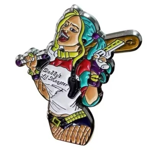 Harley Quinn enamel pin - IN T-SHIRT AND FISHNET STOCKINGS - Free AU Post - Picture 1 of 1