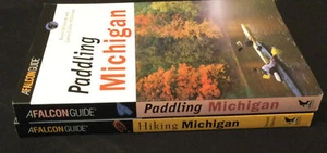 Falcon Guides: Hiking Michigan by (2003) & Paddling Michigan (2001) - AS NEW!! - Picture 1 of 12