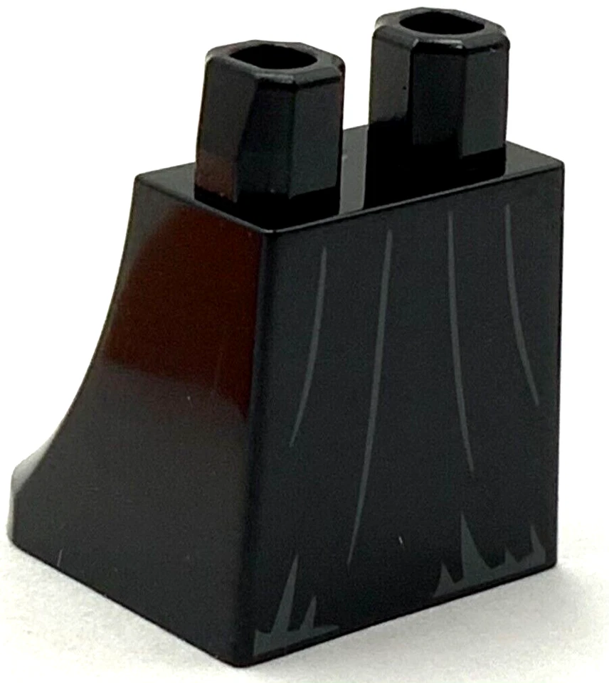 Lego New Black Minifig Lower Body Skirt Dark Bluish Gray Pleats Splotches - Image 1 of 1