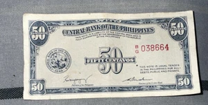 PHILIPPINES  50 CENTAVOS 1949  UNC ORIGINAL - Picture 1 of 1