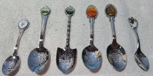 6 Vintage Souvenir Spoon US Collectible COLORADO, PIKES PEAK, ESTES PARK, 7 FALL - Picture 1 of 3