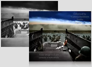 Neues farbiges Fotoposter: D-Day Landung am Omaha Beach, Normandie -- 6 Größen! - Bild 1 von 7