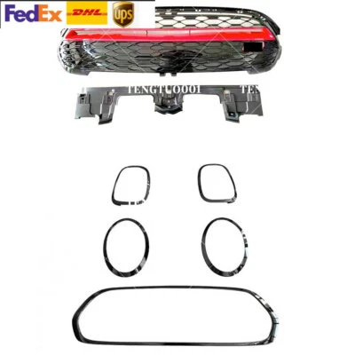 PARA MINI COOPER 2014-2021 F55 F56 F57 GP ESTILO NEGRO BRILLANTE ROJO MOLDURA PARRILLA DELANTERA Foto 1 de 4