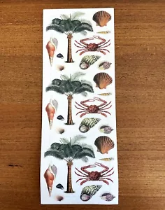 2003 Anna Griffin 5"x 13" Sticker Sheet ~ Assorted Tropical Palms, Crabs. #AG628 - Picture 1 of 3