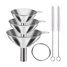 IMBUTO OLIO IN ACCIAIO INOX MANICO Tramoggia in metallo riempimento cucina 3 pe#