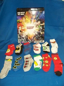 Boys 12 Days of Socks DC Heroes Justice League Christmas Advent Size Small - Picture 1 of 5