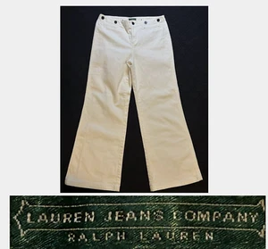 Lauren Jeans Co - Ralph Lauren - Women’s 10  Jeans Sailor Wide Leg Denim White - Picture 1 of 22