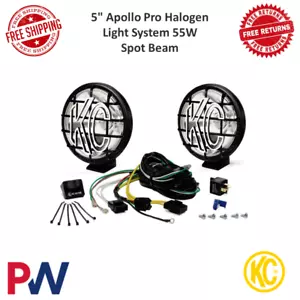 KC HiLites 5" Apollo Pro Halogen Driving Light 55W Spot Beam w/ KC Stone Guard - Bild 1 von 12
