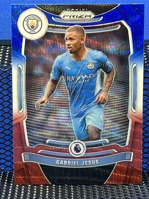 2021-22 Panini Prizm GABRIEL JESUS Red White Blue Wave Prizm Manchester City - Image 1 of 2