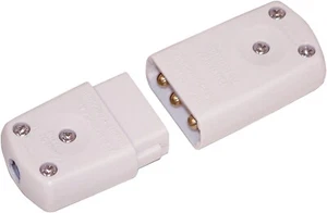3 PIN IN LINE COUPLER CONNECTOR 230 VOLT 10 AMP PLUG SOCKET MALE FEMALE JOINER - Picture 1 of 2