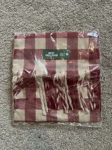 Starbucks Best Fall Ever Dark Red Plaid Scarf New In Package Free Shipping - Picture 1 of 3